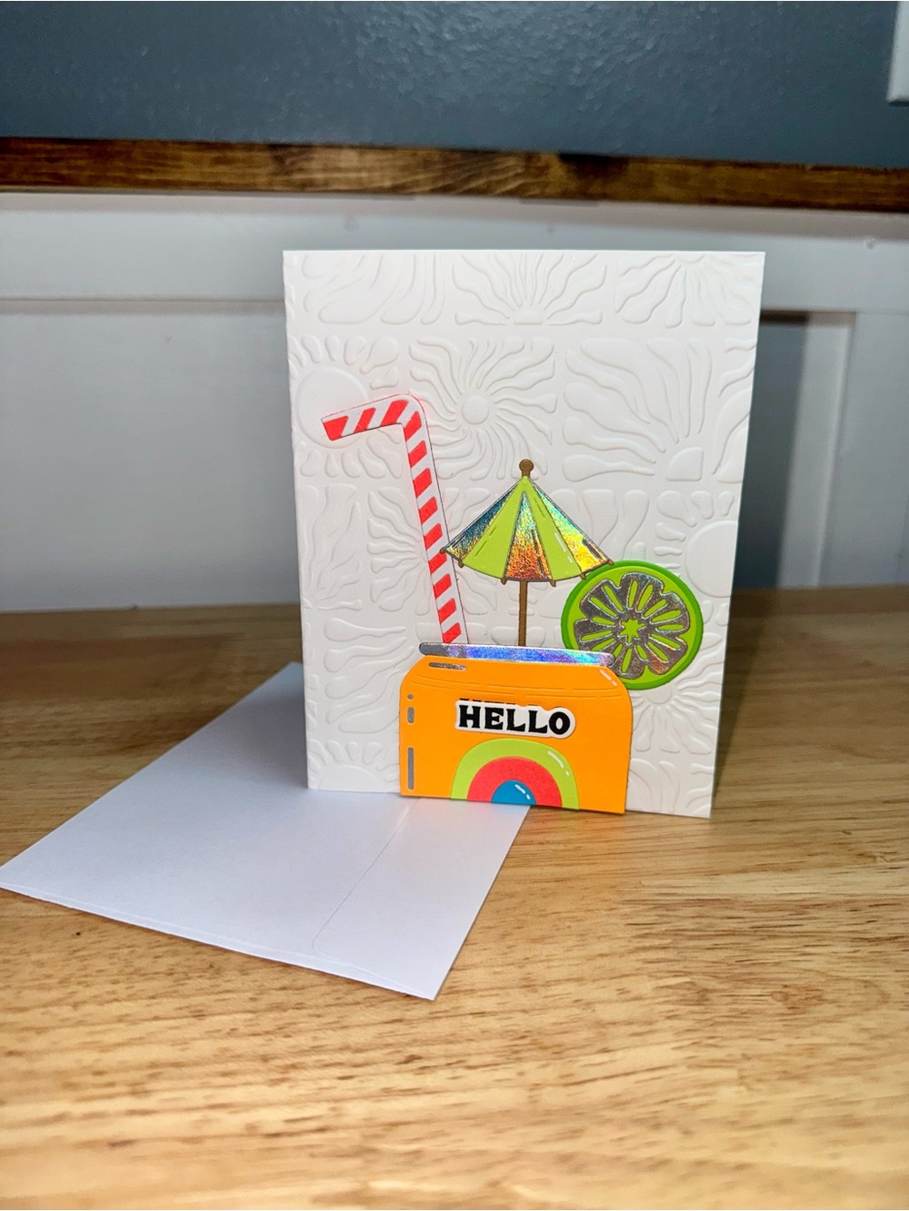Hello Summer Soda Pop Card– Handmade Greeting Card Hello Any Occassion